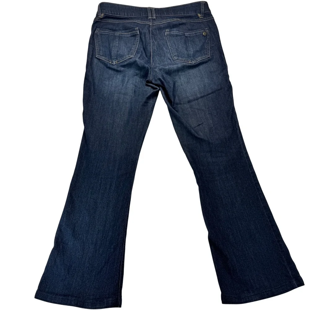 Democracy Ab Dark Wash Bootcut Jeans Women's 10 Blue Denim Mid Rise Flare - Picture 3 of 4